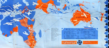 Empire Marketing Board Imperial Airways Map Cables Wireless
