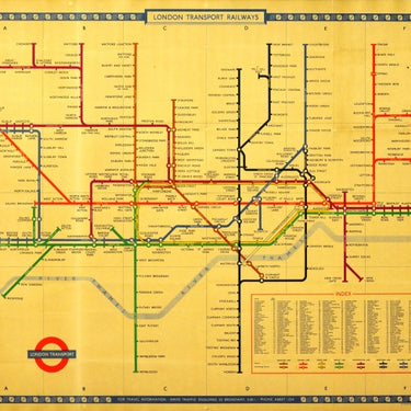 LT London Railways Map 1953 Beck