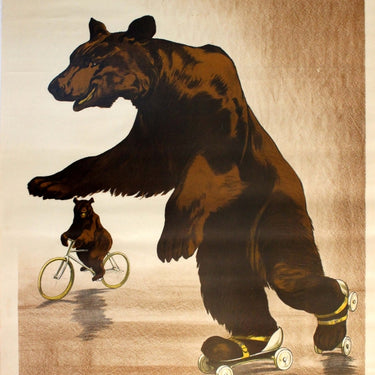 Fairground Bear on Rollerskates and Bicycle