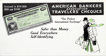 American Bankers Association Travelers Cheques Couple