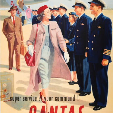 Qantas Service at Your Command Pilots Lockheed Constellation