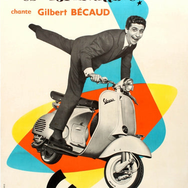 Vespa Scooter Mid Century Gilbert Becaud