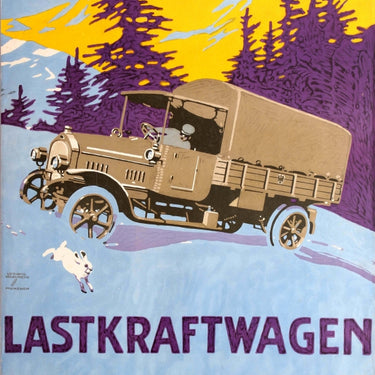 Lastkraftwagen Union Werke Mannheim WWI Army Truck Ludwig Hohlwein