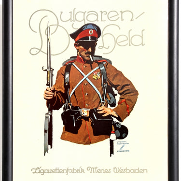 Zigarettenfabrik Menes Wiesbaden Bulgaren Held Soldier WWI Ludwig Hohlwein