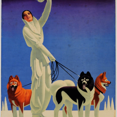 Pullman Winter Playgrounds Art Deco Lady With Dogs