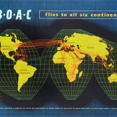 B.O.A.C Flies To All Six Continents Map