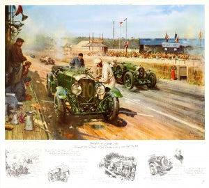 Bentley At Le Mans 1929 Race Winners Oil Painting By Cuneo