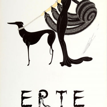 Erte Exhibition Art Deco Lady Greyhound Dog