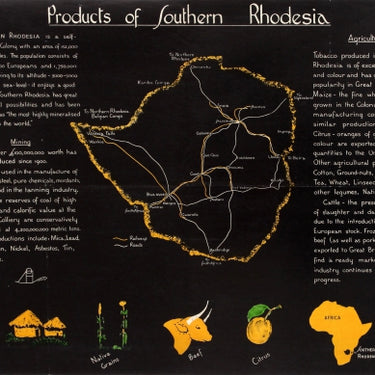 Products of Southern Rhodesia Mining Agriculture Zimbabwe Africa