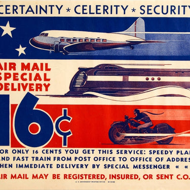 Air Mail Special Delivery Postal Services Art Deco USA