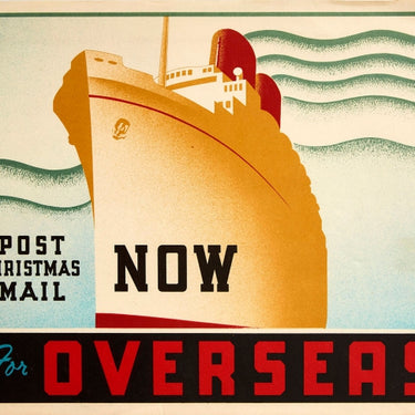 Post Christmas Mail Now Post Office Overseas Art Deco