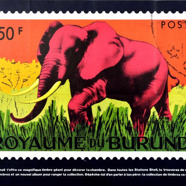 Shell Burundi Postal Stamp Africa Elephant