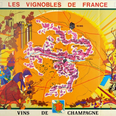 Vineyards Of Champagne France Wine Map