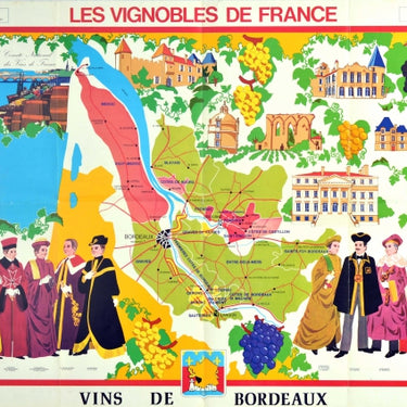 Vineyards Of Bordeaux France Wine Map