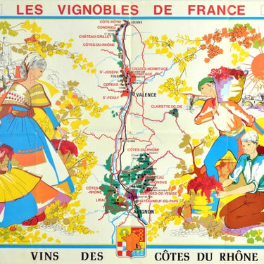 Vineyards Of The Cotes Du Rhone France Wine Map