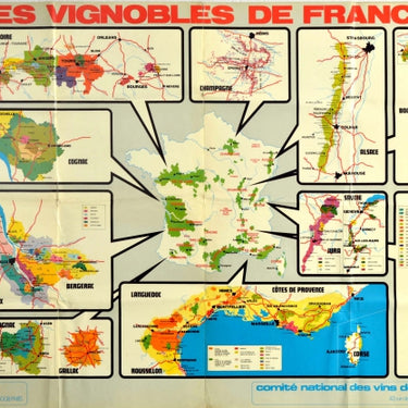 Vineyards Of France Wine Map