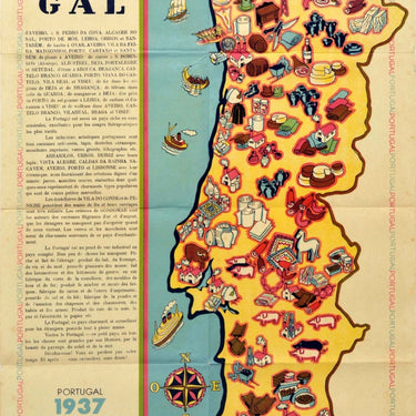 Portugal Industries Map Paris World Fair 1937