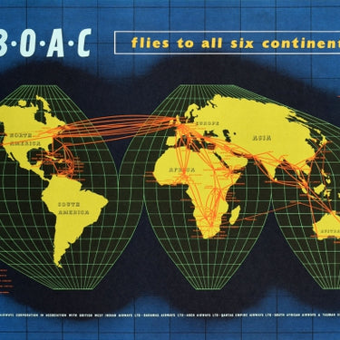 BOAC Planisphere Flies To All Six Continents