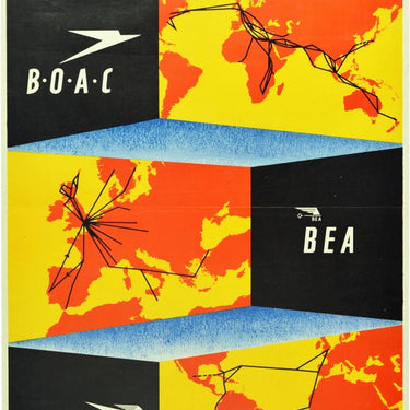 British Airways BOAC BSAA BEA Route Map