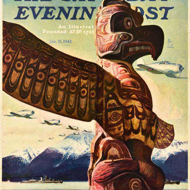 Saturday Evening Post Totem Pole WWII John Clymer