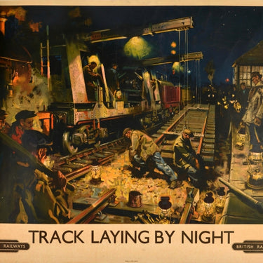 Track Laying By Night Terence Cuneo