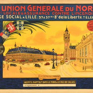 L'Union Generale Du Nord Cie Locale D'Assurance Contre l'Incendie Fire Insurance Lille