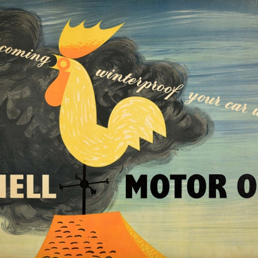 Shell Motor Oil Winterproof Cockerel Weather Vane