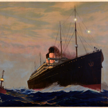 White Star Line RMS Baltic Steamship Norman Wilkinson