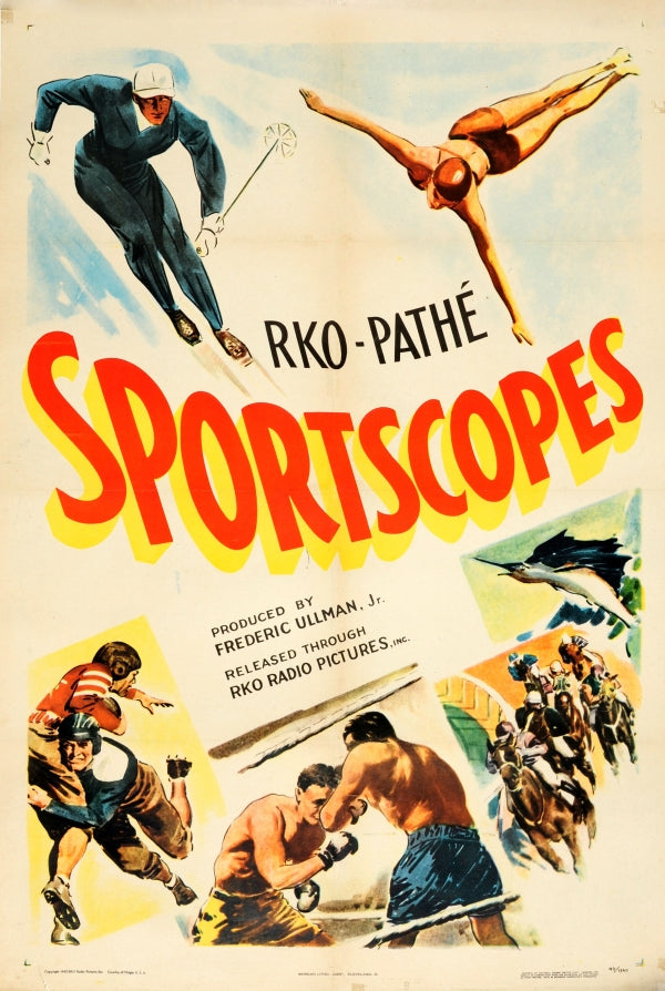 Boxing Rko Poster Sportscopes RKO Skiing Boxing Diving – AntikBar