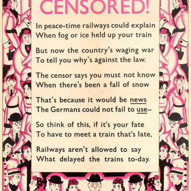 WWII Censored British Railways World War II