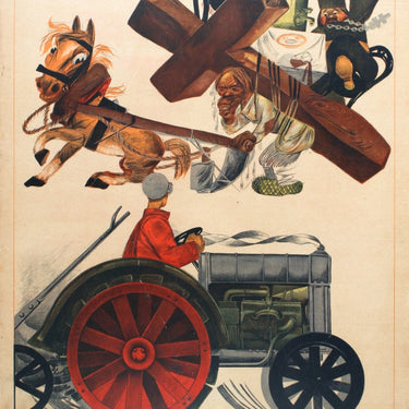 Cross and Tractor Anti Religion Cheremnykh USSR