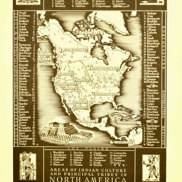 North America Map Indian Culture Principal Tribes