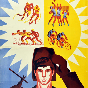 Sport Helps Work Hockey Volleyball Skiing Cycling USSR