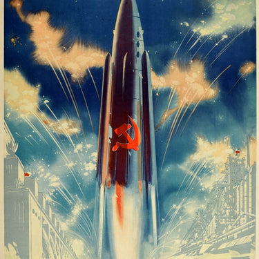 Space Rocket Salute October Revolution USSR Fireworks