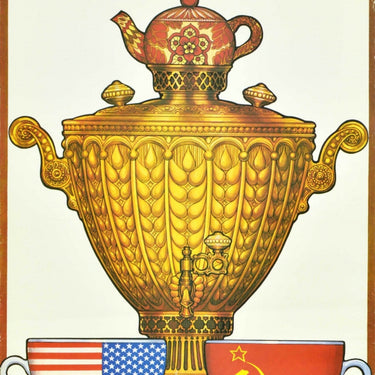 We Live In Peace USA USSR Cold War Samovar