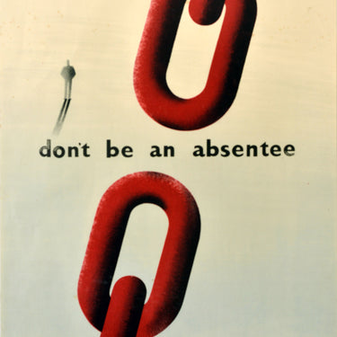 Absentees Help The Axis WWII Eckersley London Underground