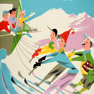 Wintersport Skiing Switzerland Railway Midcentury