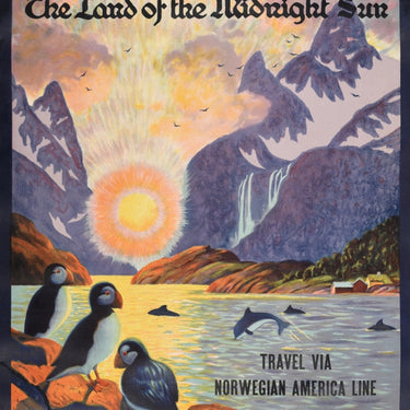 Norway Midnight Sun Land Fjord Puffins
