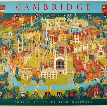 Cambridge British Railways Kerry Lee Pictorial Map