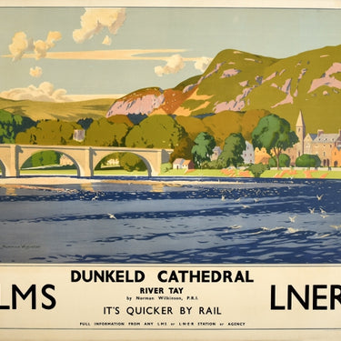 Dunkeld Cathedral River Tay LMS LNER Norman Wilkinson