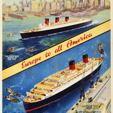 Cunard Europe America New York Queen Mary Elizabeth