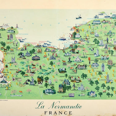 La Normandie France Pictorial Map