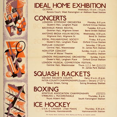 LT London Sport Squash Boxing Ice Hockey Art Deco