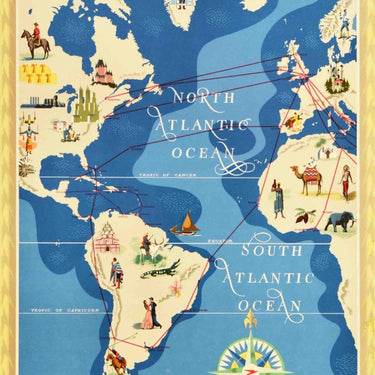 BOAC World Air Routes Western Hemisphere