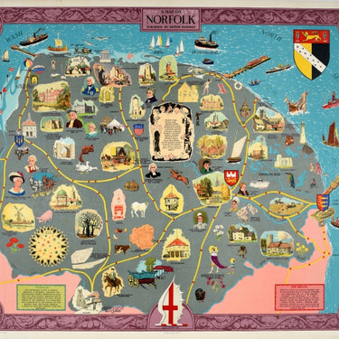 Map of Norfolk British Railways