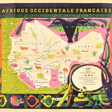 French West Africa Map Afrique Occidentale Francaise