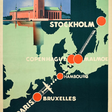 Air France Stockholm Paris Art Deco