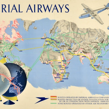 Imperial Airways Routes Ensign Air Liner Empire Flying Boat