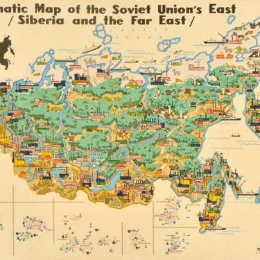 Schematic Map Soviet Union Siberia Far East