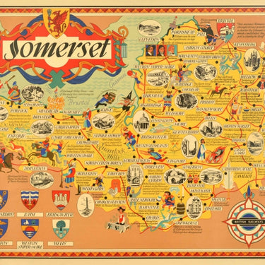 Somerset British Railways Pictorial Map